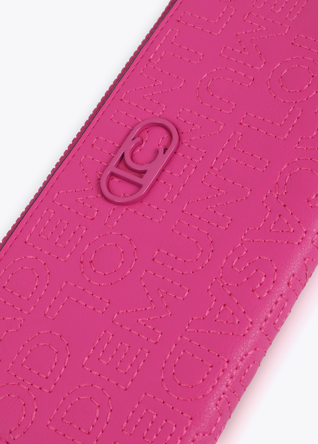 Cartera pespuntes fucsia