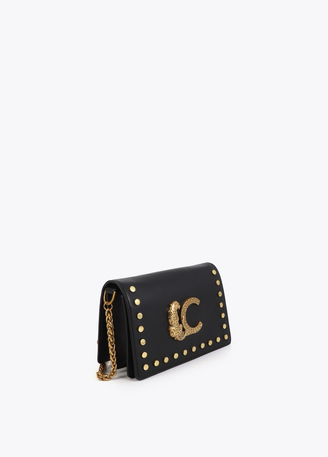 Animal Studded Flap Crossbody Bag