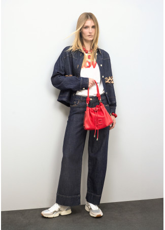 Lined Red Crossbody Bag