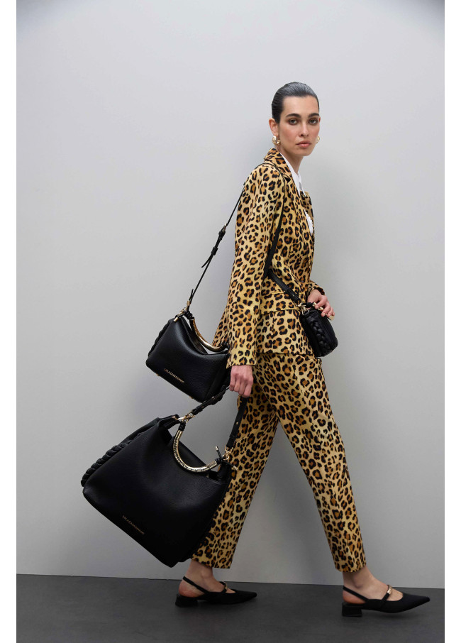 Mini Borsa a Tracolla con Manico in Metallo...