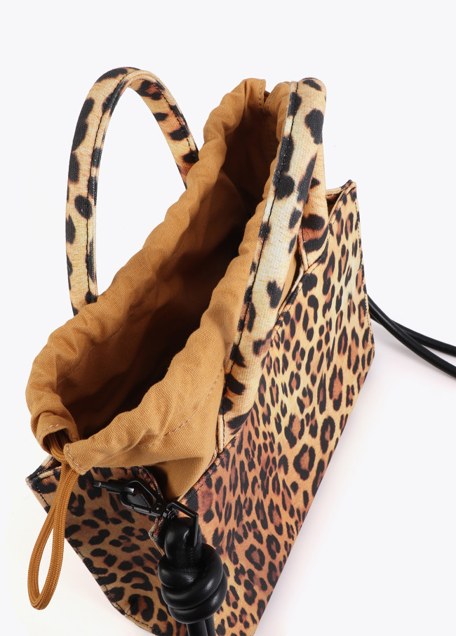 Mini Shopper Tessuto Leopardo
