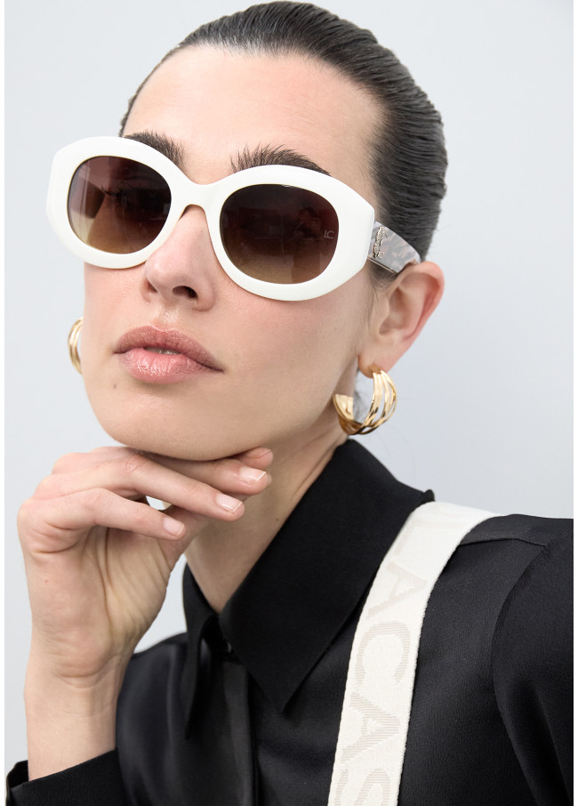 Lunettes de Soleil Rondes avec Logo Léopard