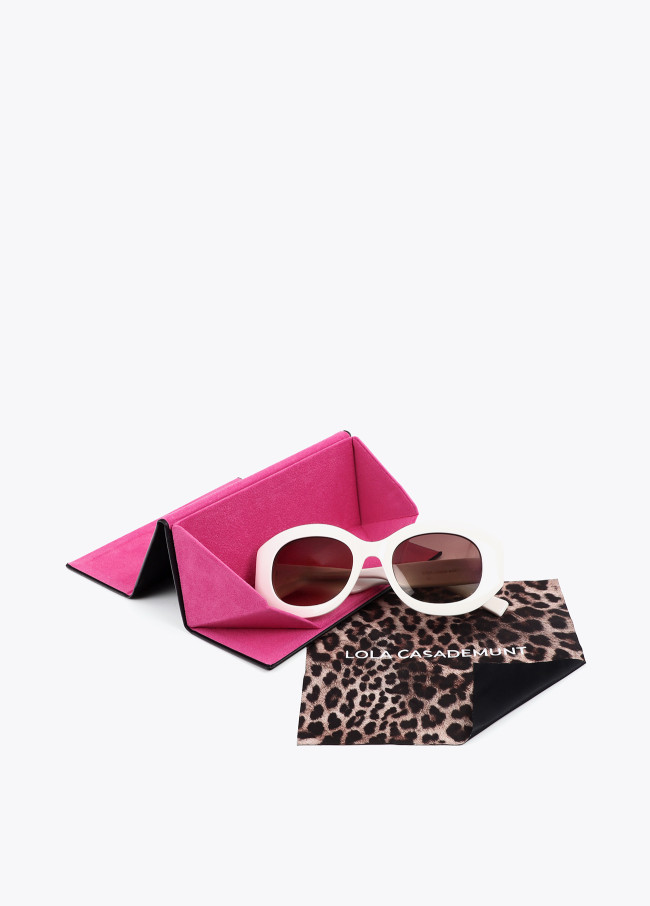 Óculos de Sol Redondos com Logo Leopardo