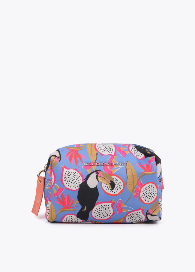 Necessaire de Nylon Estampado Multicolorido
