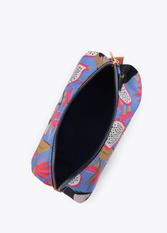 Beauty Case in Nylon Stampato Multicolore