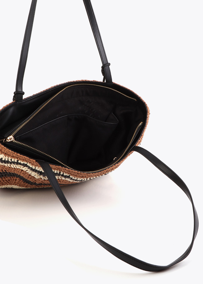 Borsa Effetto Rafia a Spina Bicolore