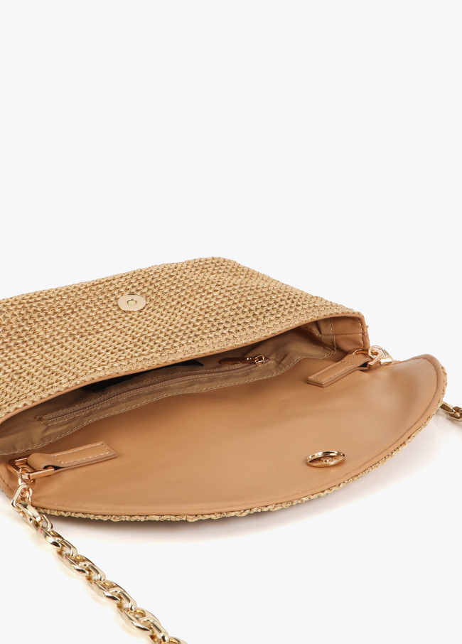 Event Bag Rattan Effect Leopard Logo