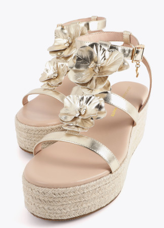 Wedge with Floral Adornments