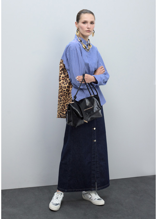 Crossbody bag with flap and bow detail