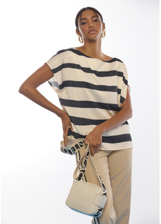 Borsa a tracolla in nylon con cinghia a contrasto