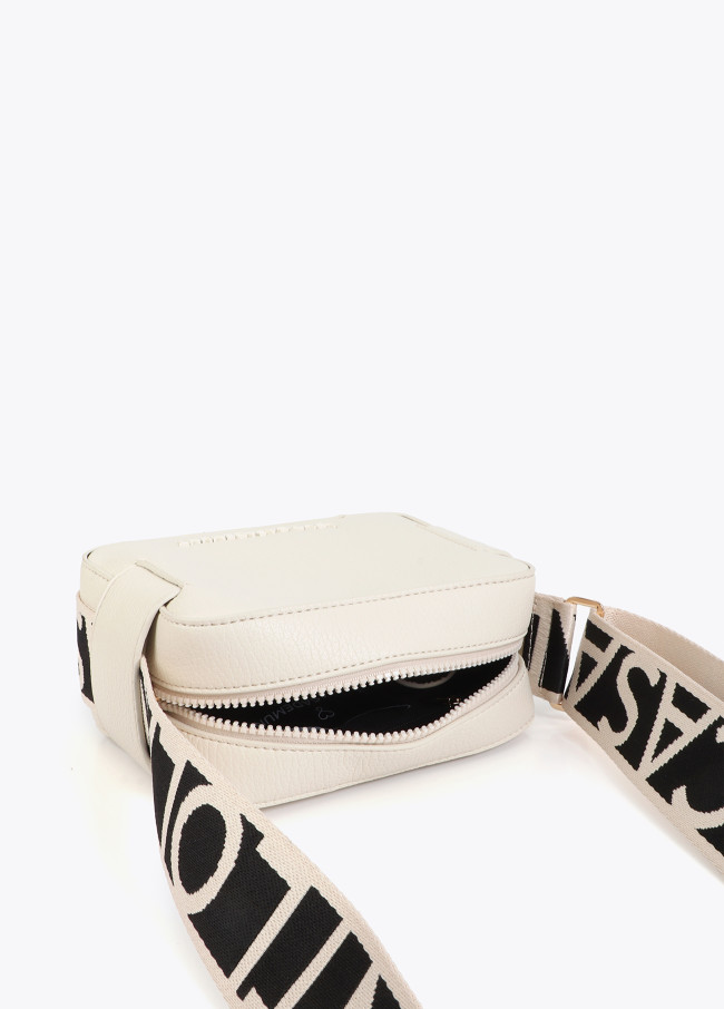 Contrast Strap Nylon Crossbody Bag