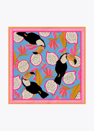 Foulard satiné imprimé tropical