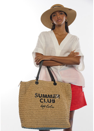 Bolsa de Ráfia Desestruturada Summer Club
