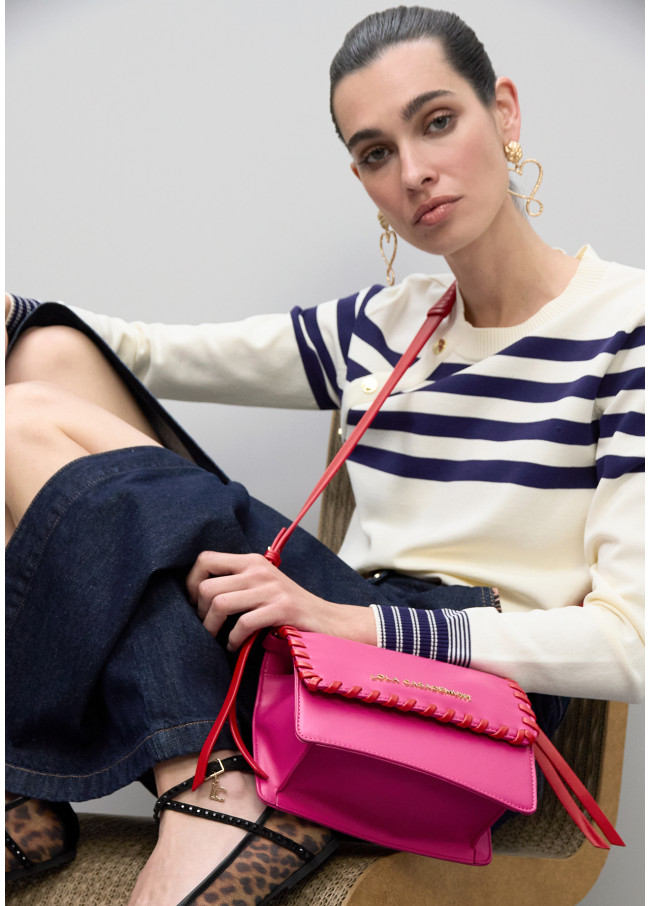 Crossbody Bag with Contrast Braided Detail