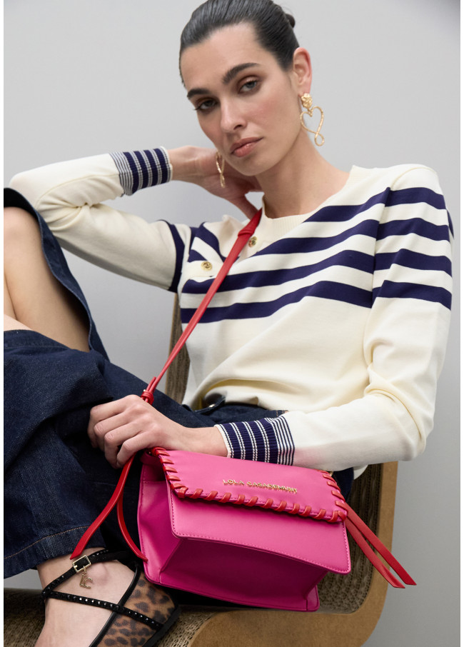 Sac Bandoulière avec Détail Tressé Contrasté