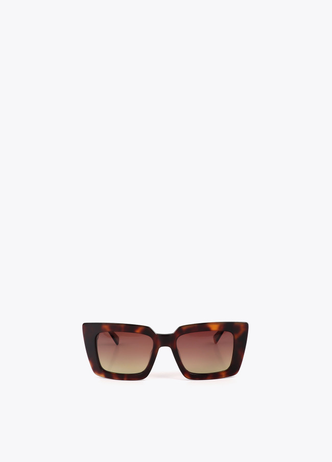 Rechteckige Sonnenbrille mit Leopardenlogo