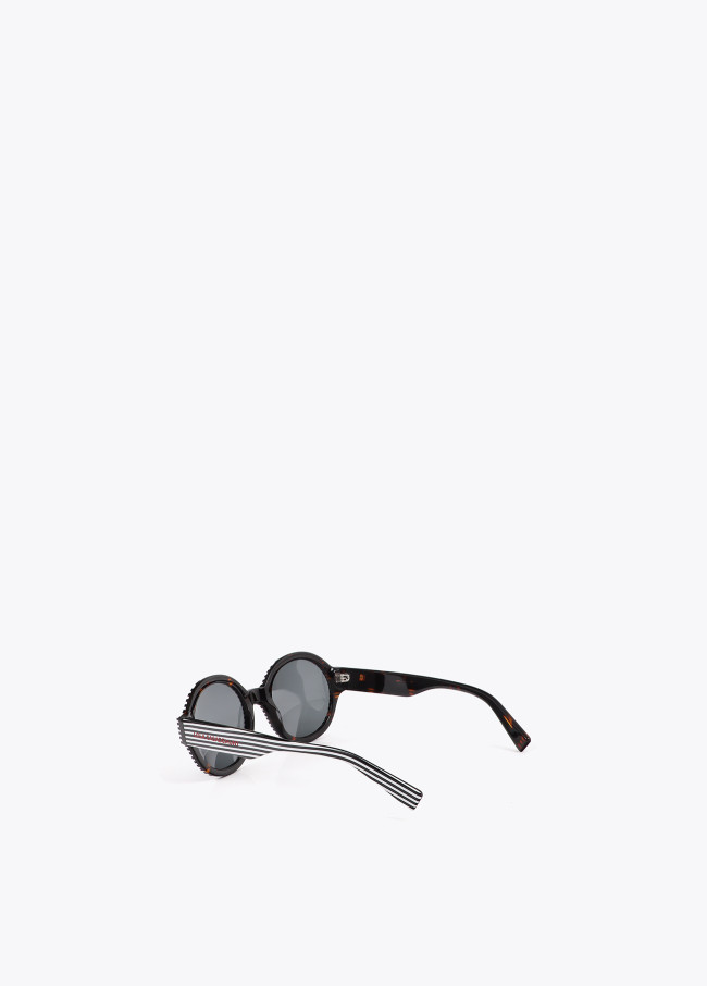 Round Frame Bicolor Sunglasses