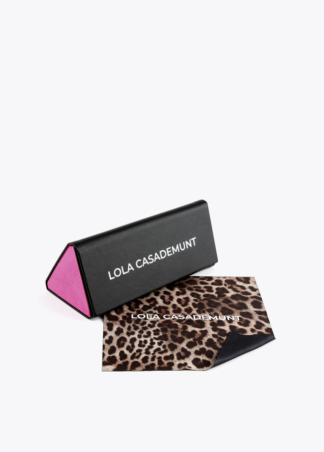 Occhiali da Sole Rotondi con Logo Leopardo