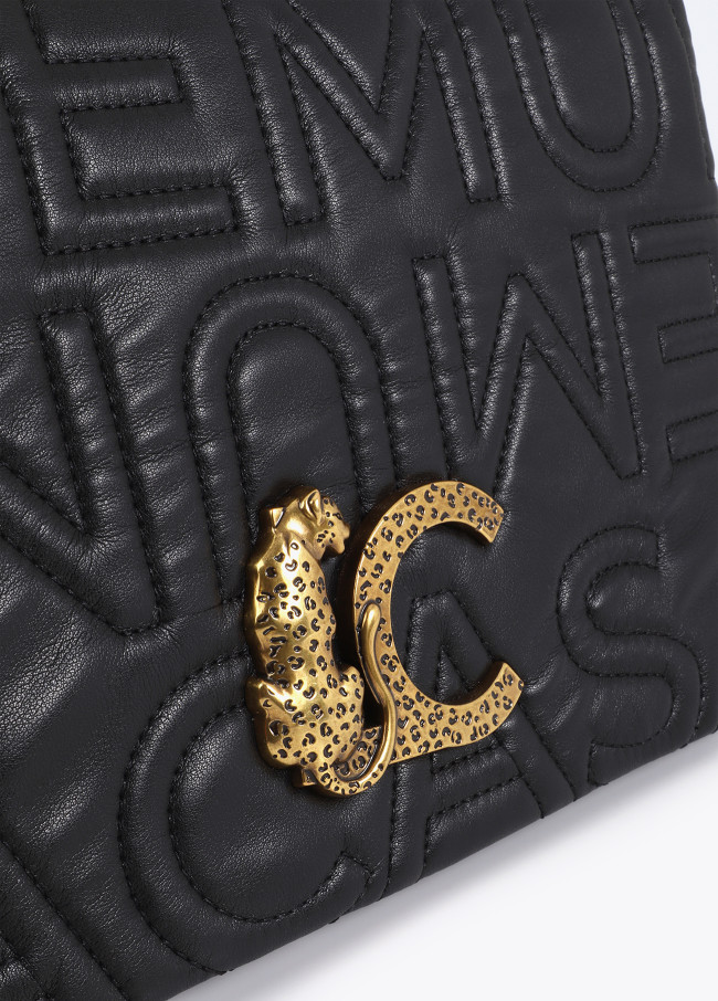 Borsa a tracolla con logo trapuntato