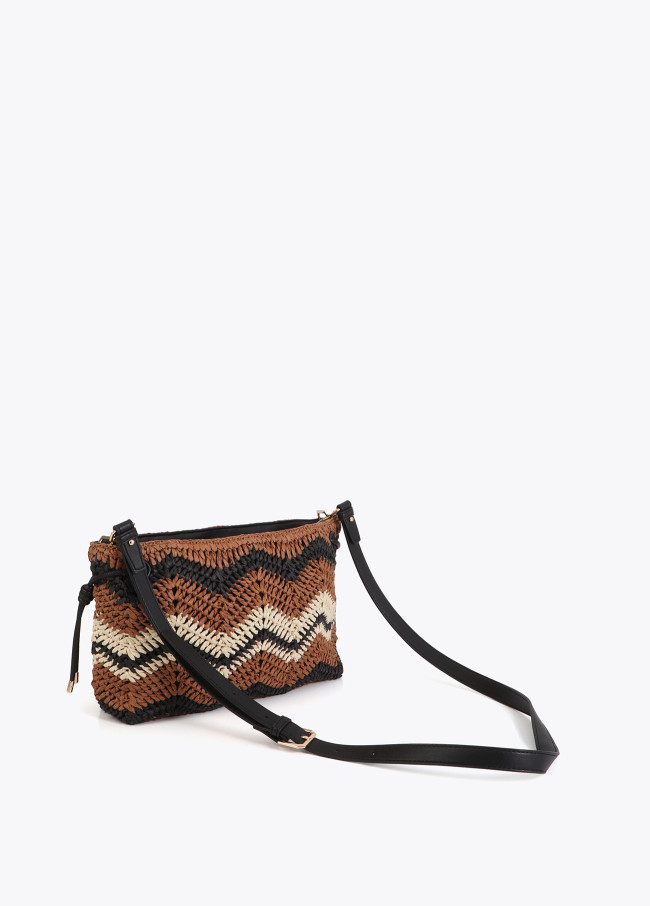 Bicolor Chevron Netz-Effekt Umhängetasche