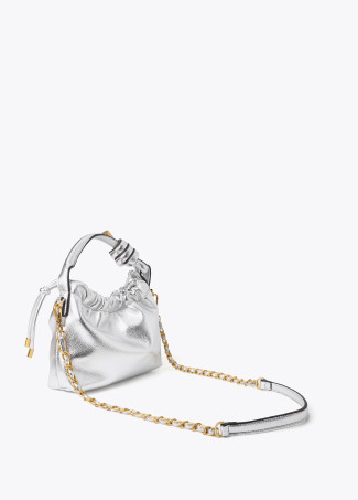 Golden Bucket Bag with Embossed Logo