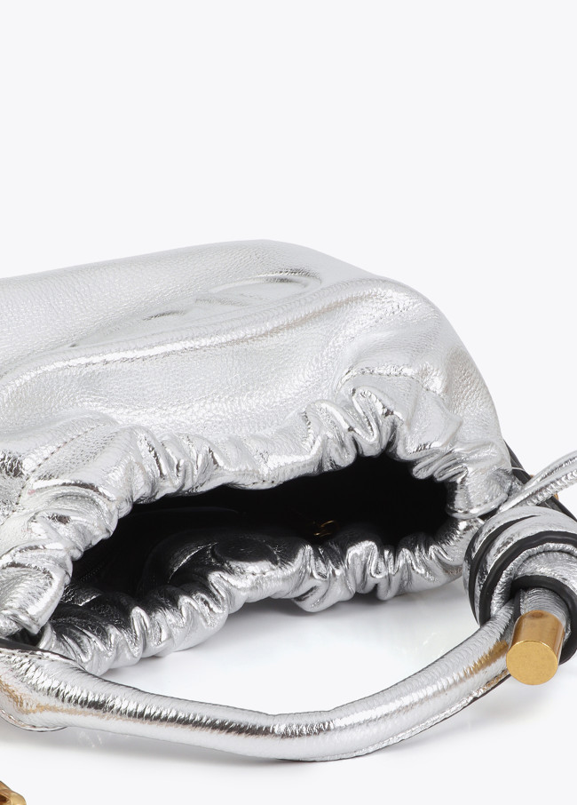 Golden Bucket Bag with Embossed Logo