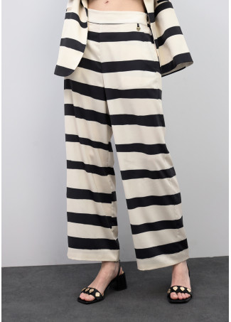 Striped Satin Culotte