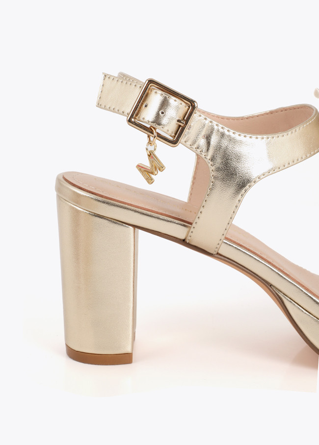 Sandale à Talon avec Détails Floraux