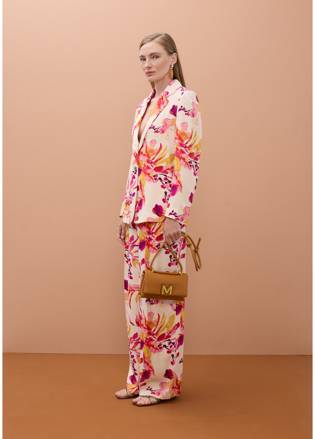 Printed Straight Fluid Blazer