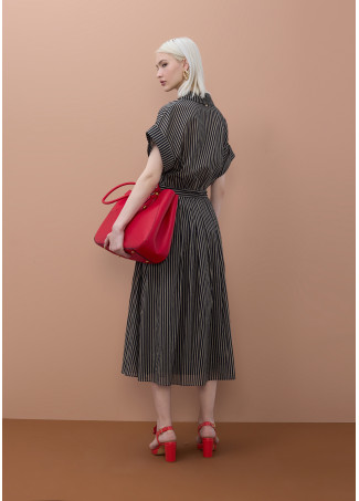 Gestreiftes Hemdkleid mit Gürtel