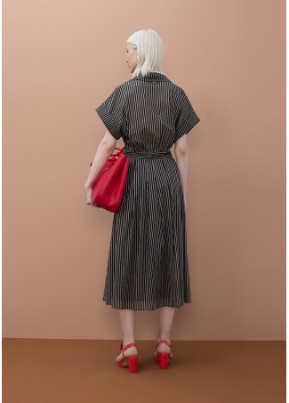 Vestito camicia a righe con cintura