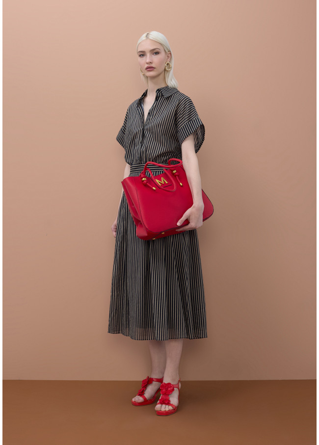 Striped Shirt Dress with Belt