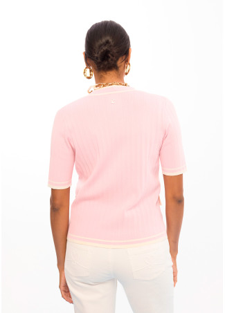 Cardigan à manches courtes avec détails contrastés