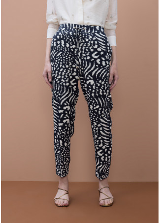 Jogger en satin imprimé