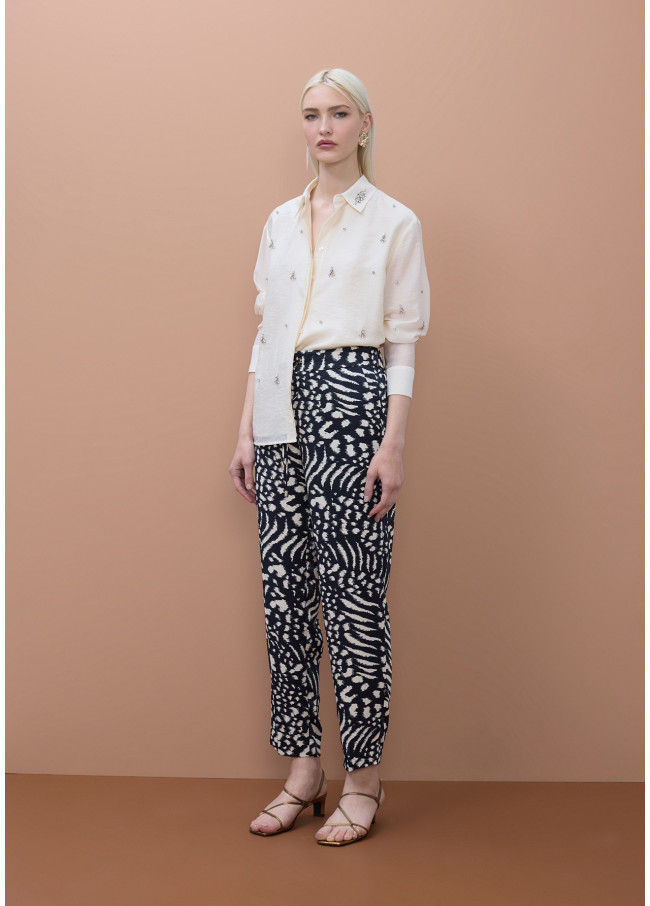 Bedruckte Satin-Jogger