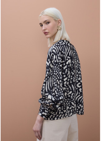Blusa estampada manga abullonada