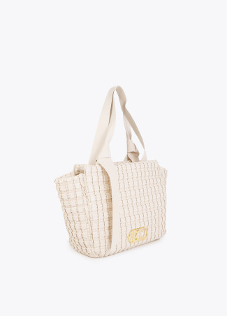 Sac en Matériau Tressé avec Nœud Métallique