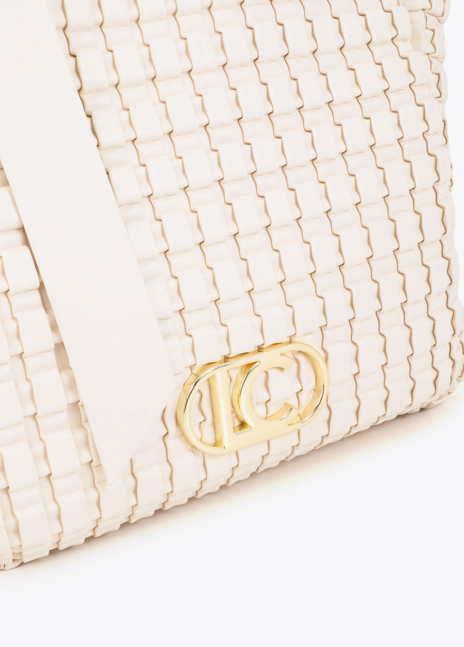 Braided Material Bag with Metallic Bow