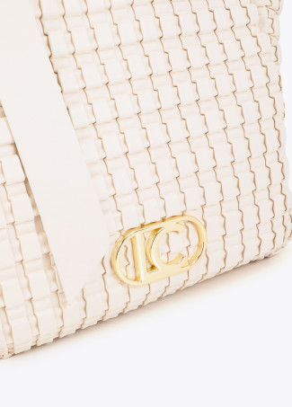 Braided Material Bag with Metallic Bow