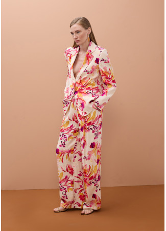 Pantaloni Wideleg Satinati Stampati