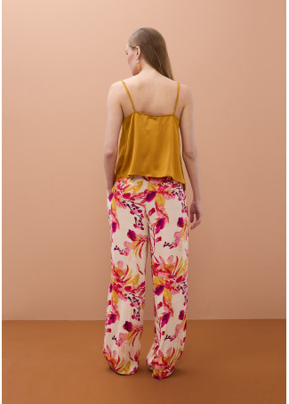 Calças Satinadas Wideleg Estampadas