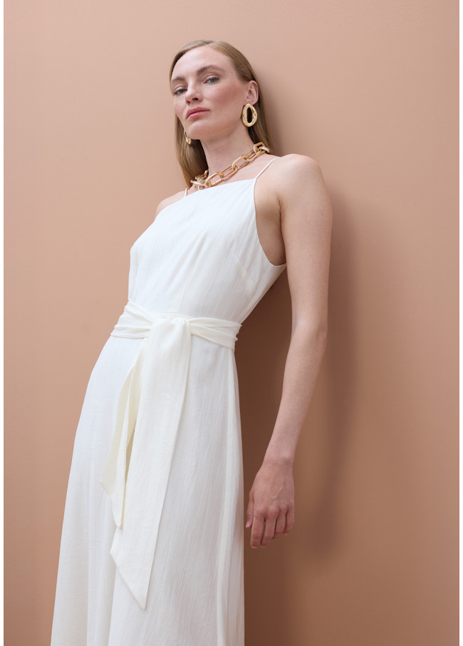 Vestito Spalline Sottili Scollo Dritto