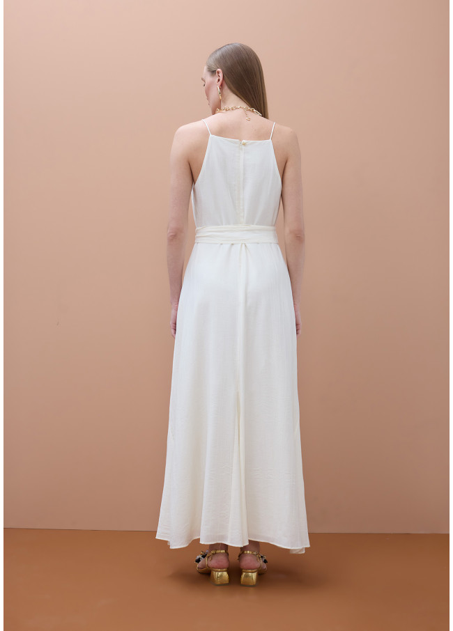 Vestito Spalline Sottili Scollo Dritto