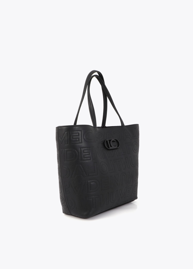 Unstructured Monogram Stitch Shopper