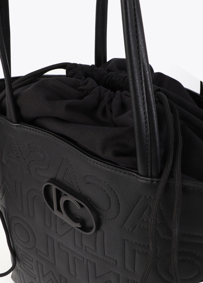 Unstructured Monogram Stitch Shopper