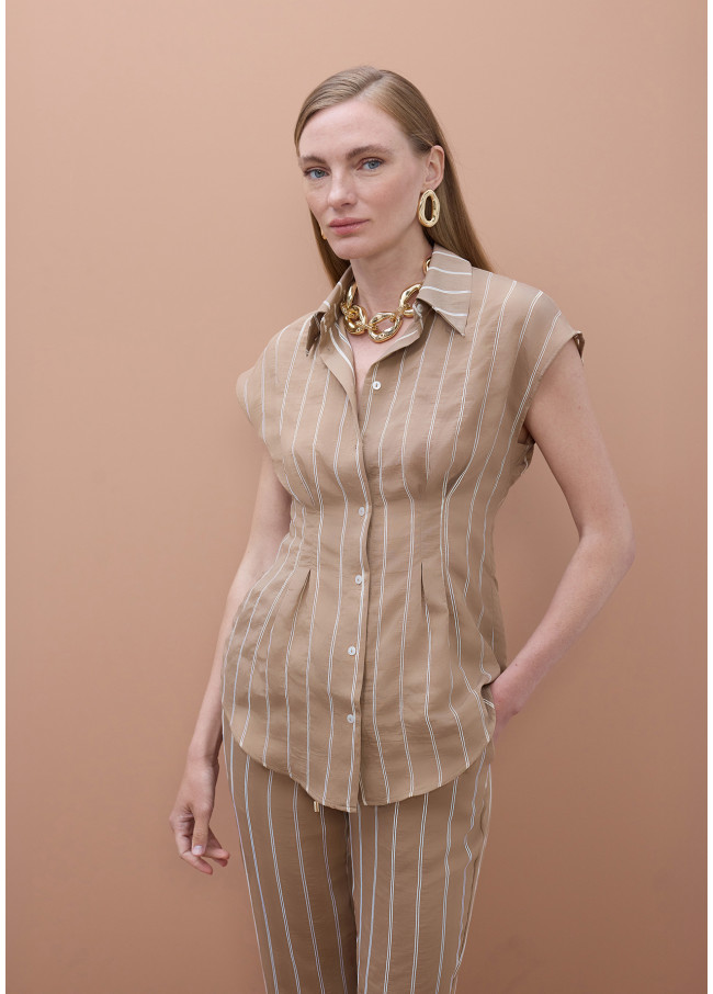 Camicia a Righe Maniche Corte