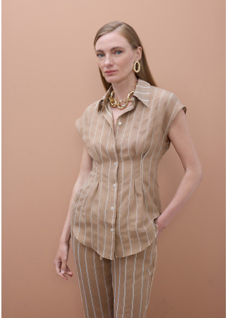 Short Sleeve Pinstriped Shirt