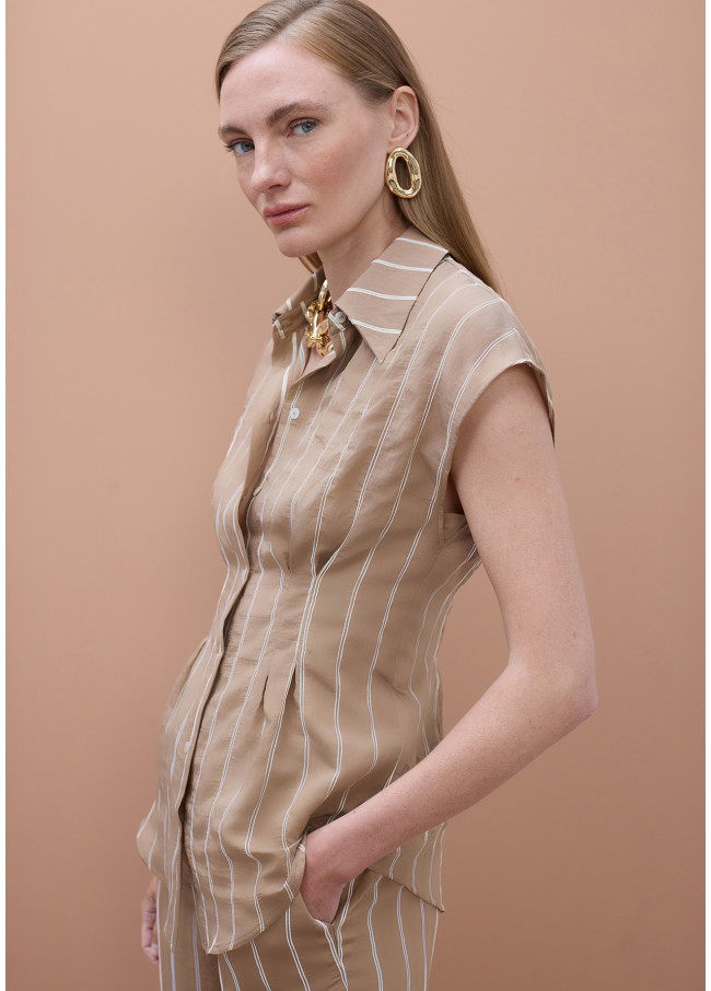 Camicia a Righe Maniche Corte