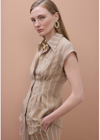 Short Sleeve Pinstriped Shirt