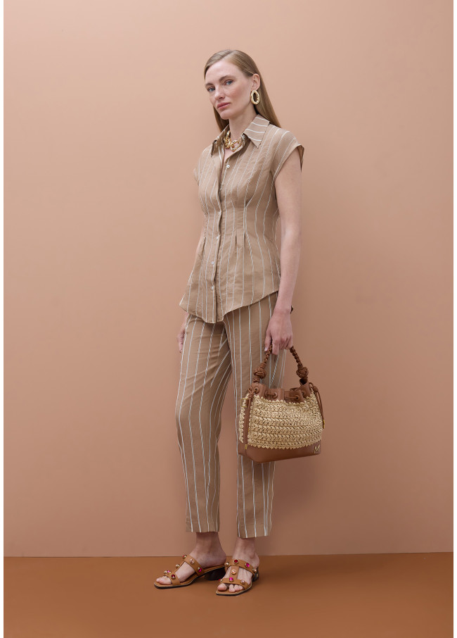 Camicia a Righe Maniche Corte